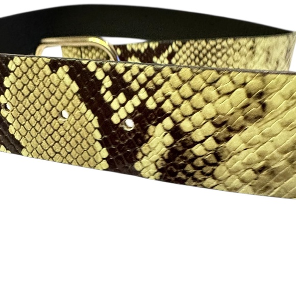 Genuine & OTHER STORIES Beige Belt Snake Print Leather With Oval Buckle Size S main image 10
